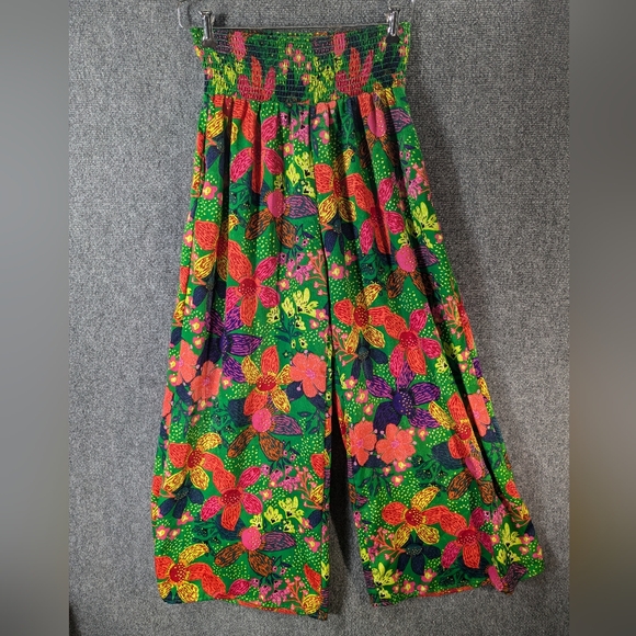 SIENNA SKY Pants Large Wide Bell Bottom Hippie Flower Halloween Costume Cosplay - Picture 2 of 11